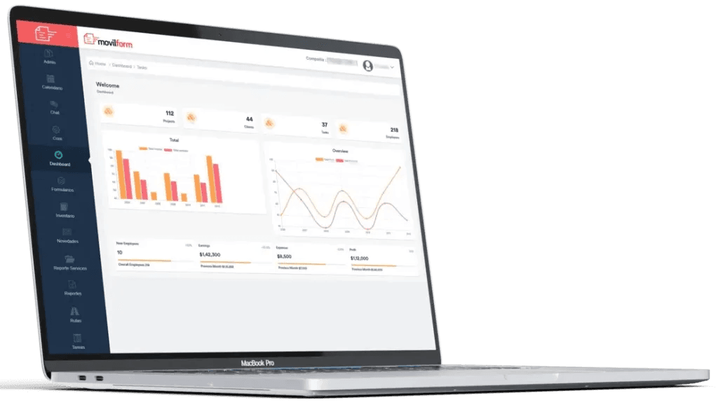 Dashboard de reportes en MovilForm